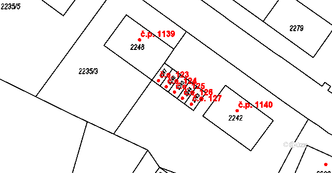 Jirkov 124 na parcele st. 2246 v KÚ Jirkov, Katastrální mapa