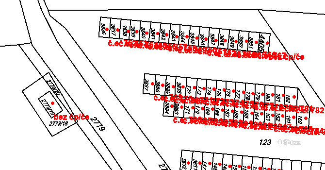 Kuřim 770 na parcele st. 3886 v KÚ Kuřim, Katastrální mapa