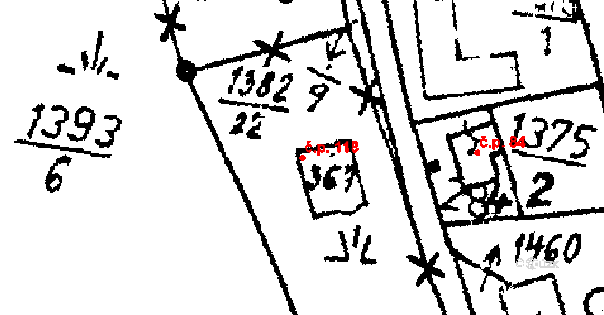 Česká Kubice 118 na parcele st. 367 v KÚ Česká Kubice, Katastrální mapa