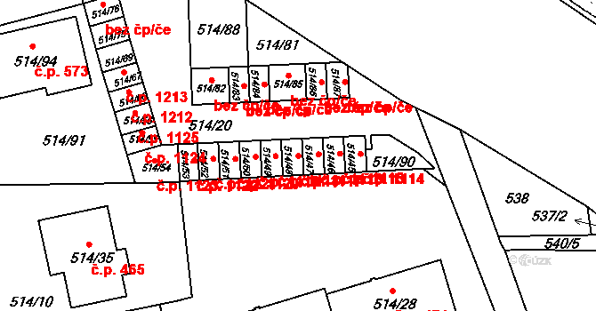 Dobšice 1117 na parcele st. 514/48 v KÚ Dobšice u Znojma, Katastrální mapa