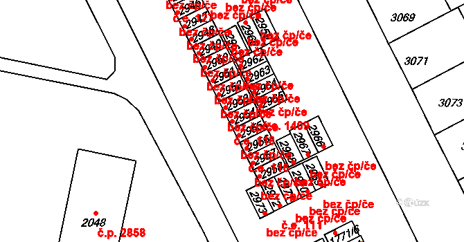 Kladno 118 na parcele st. 2954 v KÚ Kladno, Katastrální mapa