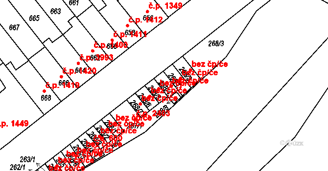 Brno 39489167 na parcele st. 268/4 v KÚ Židenice, Katastrální mapa