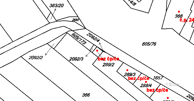 Hostěrádky-Rešov 41230167 na parcele st. 289/2 v KÚ Hostěrádky, Katastrální mapa
