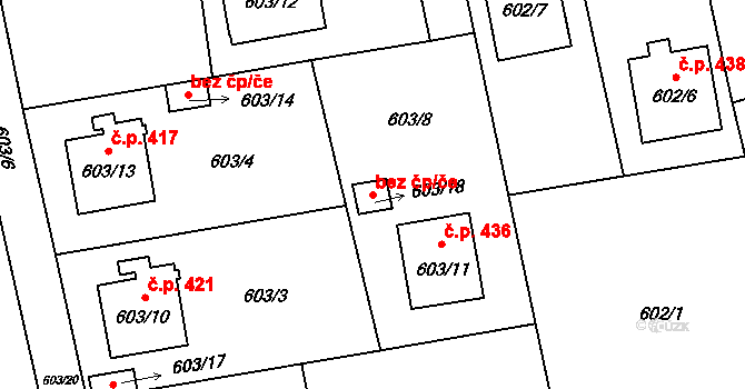 Dolní Benešov 42092167 na parcele st. 603/18 v KÚ Dolní Benešov, Katastrální mapa