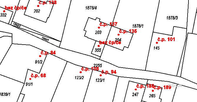 Rudíkov 43116167 na parcele st. 355 v KÚ Rudíkov, Katastrální mapa
