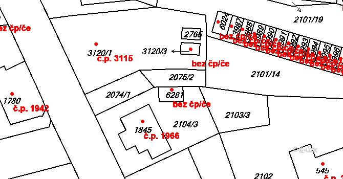 Jablonec nad Nisou 44210167 na parcele st. 6281 v KÚ Jablonec nad Nisou, Katastrální mapa