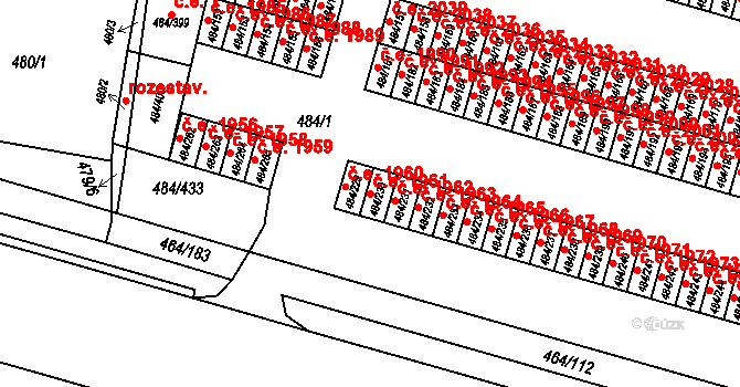 Podlesí 1961, Havířov na parcele st. 484/230 v KÚ Bludovice, Katastrální mapa