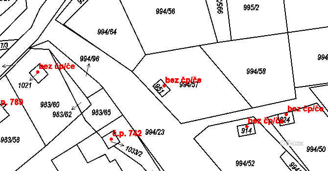 Krupka 45072167 na parcele st. 951 v KÚ Bohosudov, Katastrální mapa