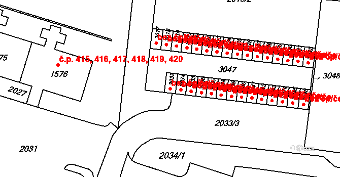 Brno 48023167 na parcele st. 3033 v KÚ Kohoutovice, Katastrální mapa
