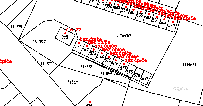 Hazlov 49794167 na parcele st. 574 v KÚ Hazlov, Katastrální mapa