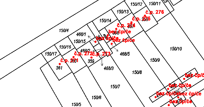 Vědomice 73544167 na parcele st. 468/3 v KÚ Vědomice, Katastrální mapa