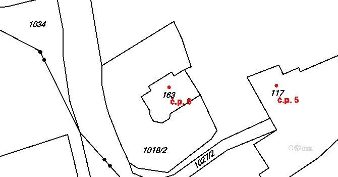 Obora 6, Hracholusky na parcele st. 163 v KÚ Obora u Hracholusk, Katastrální mapa
