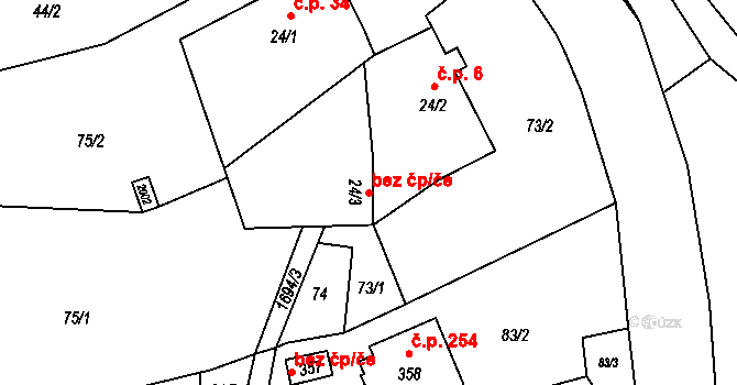 Třebovice 101641168 na parcele st. 24/3 v KÚ Třebovice, Katastrální mapa