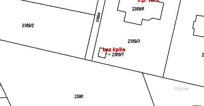 Orlová 103255168 na parcele st. 2389/7 v KÚ Horní Lutyně, Katastrální mapa