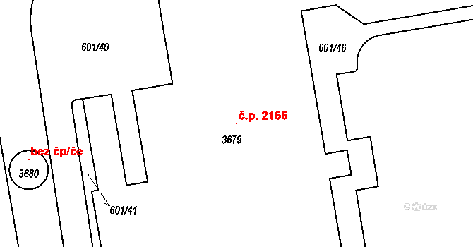 Lysá nad Labem 2155 na parcele st. 3679 v KÚ Lysá nad Labem, Katastrální mapa