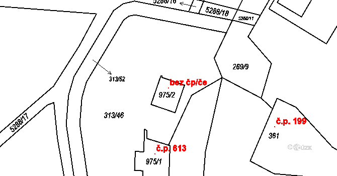 Štítná nad Vláří-Popov 119155168 na parcele st. 975/2 v KÚ Štítná nad Vláří, Katastrální mapa