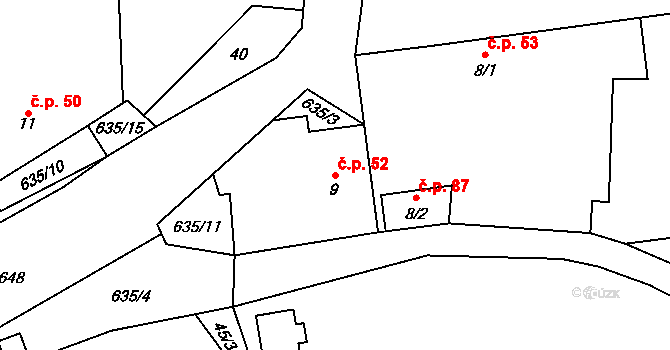 Suchá 52, Nechanice na parcele st. 9 v KÚ Suchá u Nechanic, Katastrální mapa