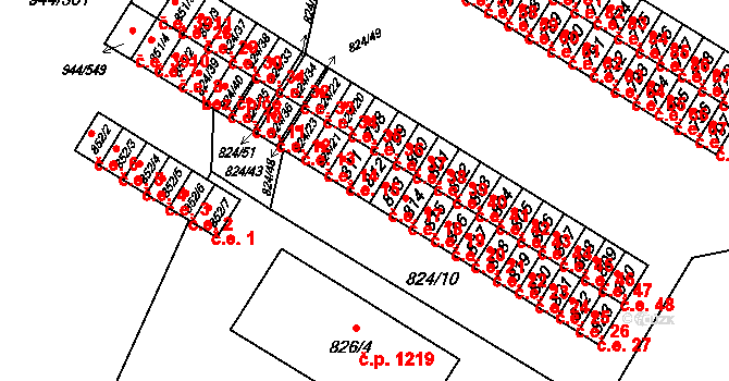 Šumbark 16, Havířov na parcele st. 812 v KÚ Šumbark, Katastrální mapa
