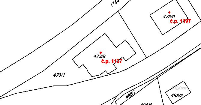 Hlubočepy 1137, Praha na parcele st. 473/8 v KÚ Hlubočepy, Katastrální mapa