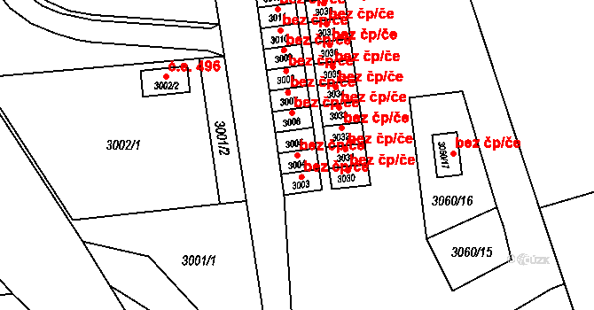 Šternberk 40880168 na parcele st. 3004 v KÚ Šternberk, Katastrální mapa