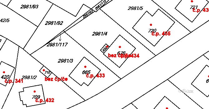 Kunžak 41030168 na parcele st. 850 v KÚ Kunžak, Katastrální mapa