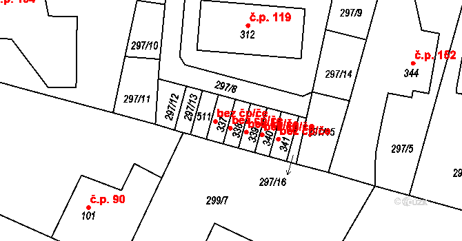 Velichovky 42031168 na parcele st. 339 v KÚ Velichovky, Katastrální mapa