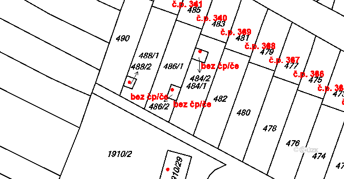 Drásov 43582168 na parcele st. 486/2 v KÚ Drásov, Katastrální mapa