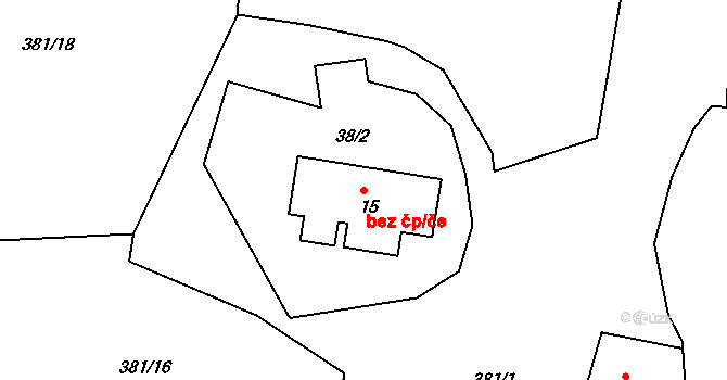 Bělušice 43692168 na parcele st. 15 v KÚ Bedřichův Světec, Katastrální mapa