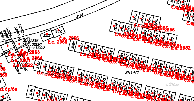 Podlesí 2829, Havířov na parcele st. 3050 v KÚ Bludovice, Katastrální mapa