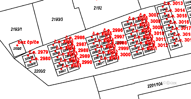 Prostřední Suchá 2993, Havířov na parcele st. 2200/15 v KÚ Prostřední Suchá, Katastrální mapa