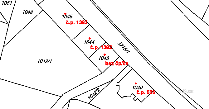 Žamberk 45532168 na parcele st. 1043 v KÚ Žamberk, Katastrální mapa