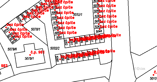 Česká Lípa 45914168 na parcele st. 5050 v KÚ Česká Lípa, Katastrální mapa