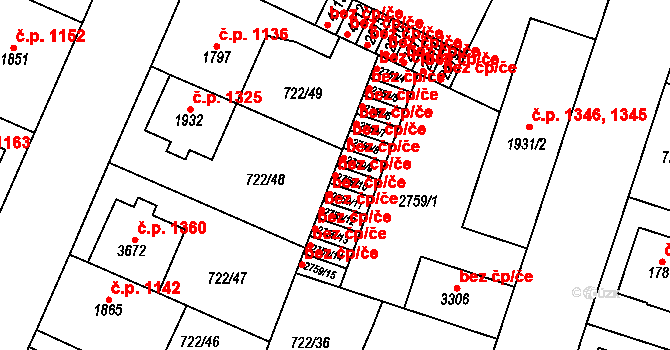 Hradec Králové 46307168 na parcele st. 2759/10 v KÚ Pražské Předměstí, Katastrální mapa