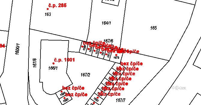 Liberec 47152168 na parcele st. 1671 v KÚ Rochlice u Liberce, Katastrální mapa