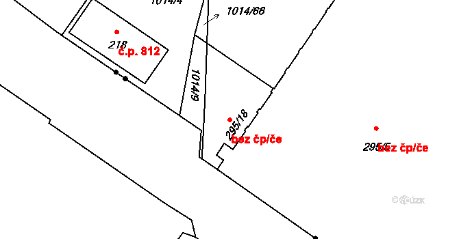 Mariánské Lázně 48680168 na parcele st. 295/18 v KÚ Úšovice, Katastrální mapa