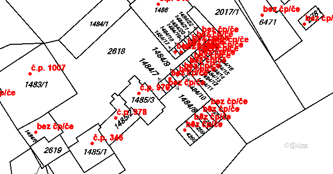 Třebíč 49177168 na parcele st. 1484/7 v KÚ Třebíč, Katastrální mapa