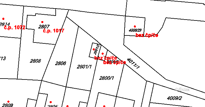 Litoměřice 49536168 na parcele st. 2800/2 v KÚ Litoměřice, Katastrální mapa