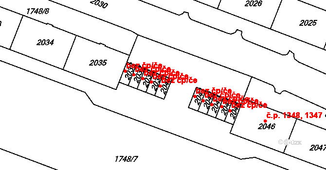 Tachov 50021168 na parcele st. 2040 v KÚ Tachov, Katastrální mapa