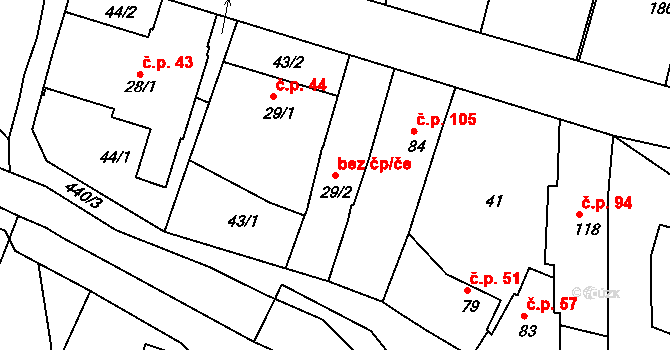 Holešov 50270168 na parcele st. 29/2 v KÚ Žopy, Katastrální mapa