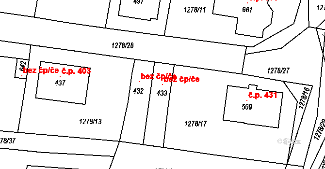 Kamenice 96968168 na parcele st. 433 v KÚ Kamenice u Jihlavy, Katastrální mapa