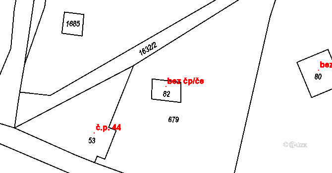 Černošín 97234168 na parcele st. 82 v KÚ Víchov, Katastrální mapa