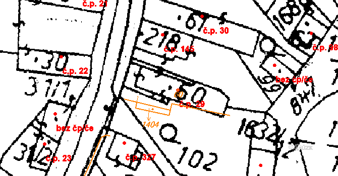 Zbraslavice 29 na parcele st. 60 v KÚ Zbraslavice, Katastrální mapa