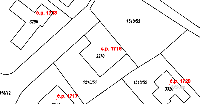 Napajedla 1716 na parcele st. 3370 v KÚ Napajedla, Katastrální mapa