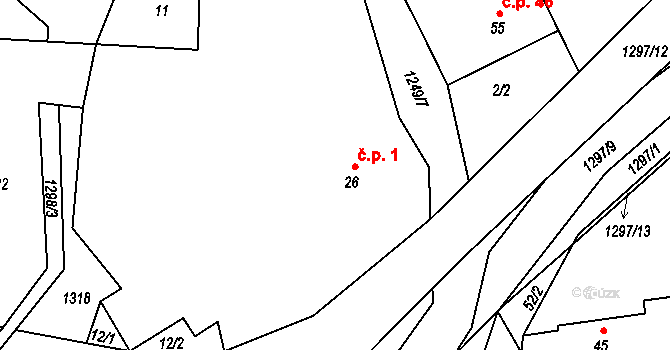 Konětopy 1, Pnětluky na parcele st. 26 v KÚ Konětopy u Pnětluk, Katastrální mapa