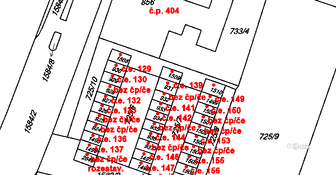 Litovel 140 na parcele st. 931 v KÚ Litovel, Katastrální mapa