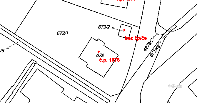 Dejvice 1078, Praha na parcele st. 678 v KÚ Dejvice, Katastrální mapa