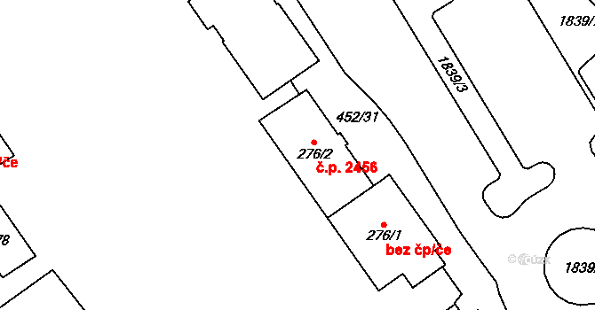 Blansko 2456 na parcele st. 276/2 v KÚ Blansko, Katastrální mapa