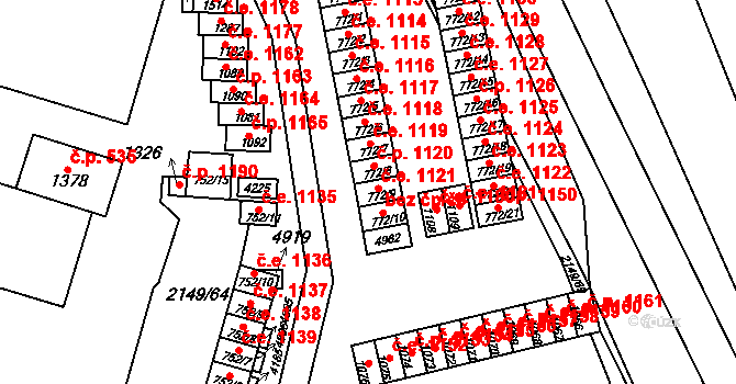 Dědice 1121, Vyškov na parcele st. 772/9 v KÚ Dědice u Vyškova, Katastrální mapa