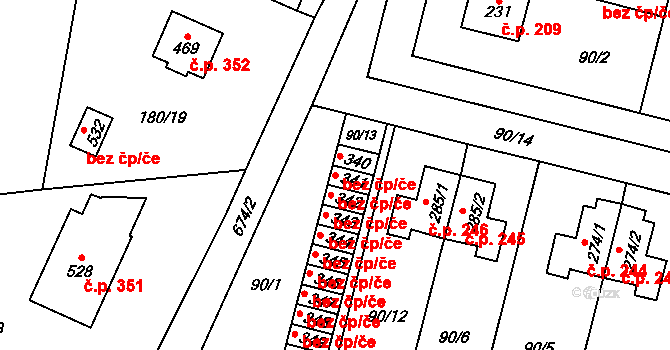 Řečany nad Labem 40425169 na parcele st. 341 v KÚ Řečany nad Labem, Katastrální mapa