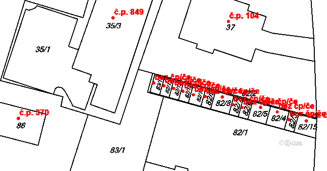 Klášterec nad Ohří 45106169 na parcele st. 82/13 v KÚ Miřetice u Klášterce nad Ohří, Katastrální mapa